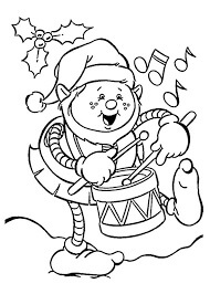 Dibujo de Duende navideño Tocando el Tambor para Colorear
