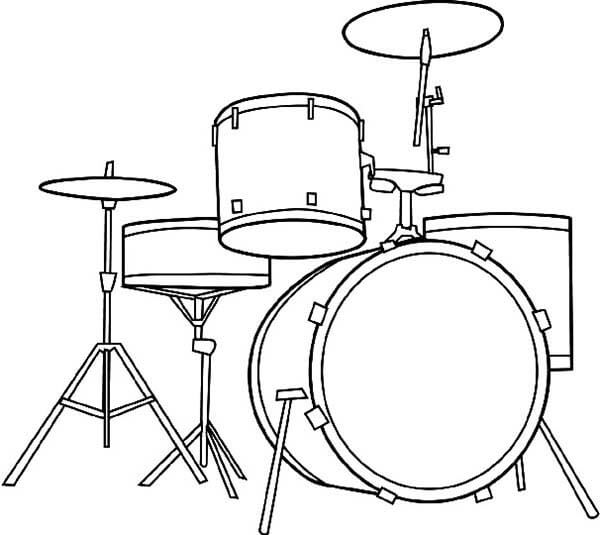 Dibujo de Juego de baterías Normales para Colorear