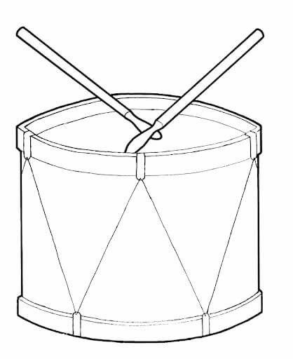Dibujo de Juguete de Tambor para Colorear