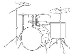 Dibujo de Kit de batería Individual para Colorear