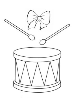 Dibujo de Tambor de Navidad para Colorear