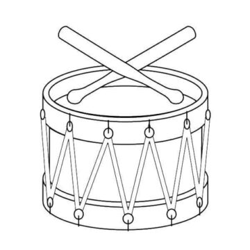 Dibujo de Tambor Perfecto para Colorear