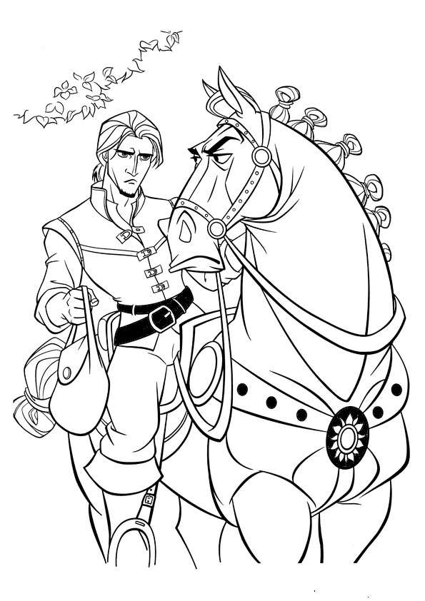 Dibujo de Flynn Montando a Maximus para Colorear