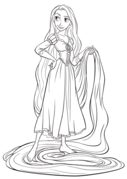 Dibujo de Rapunzel Sonriendo para Colorear