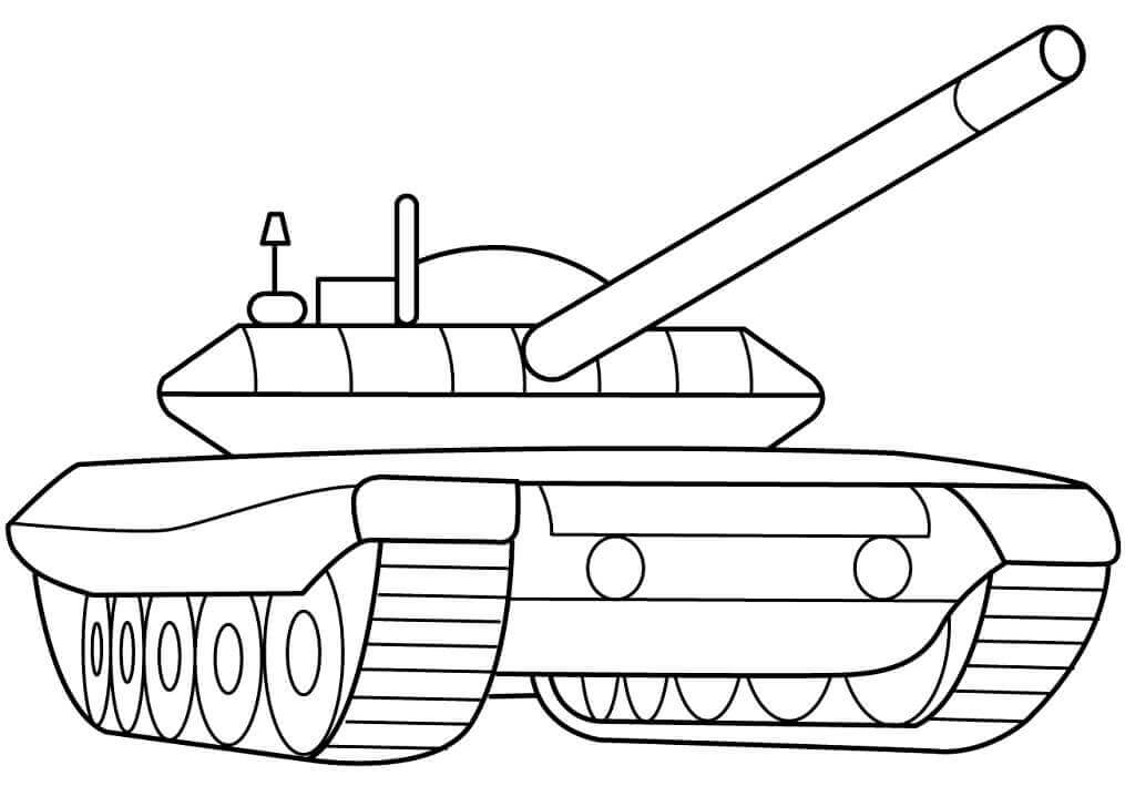 Dibujo de Tanque Blindado Militar para Colorear
