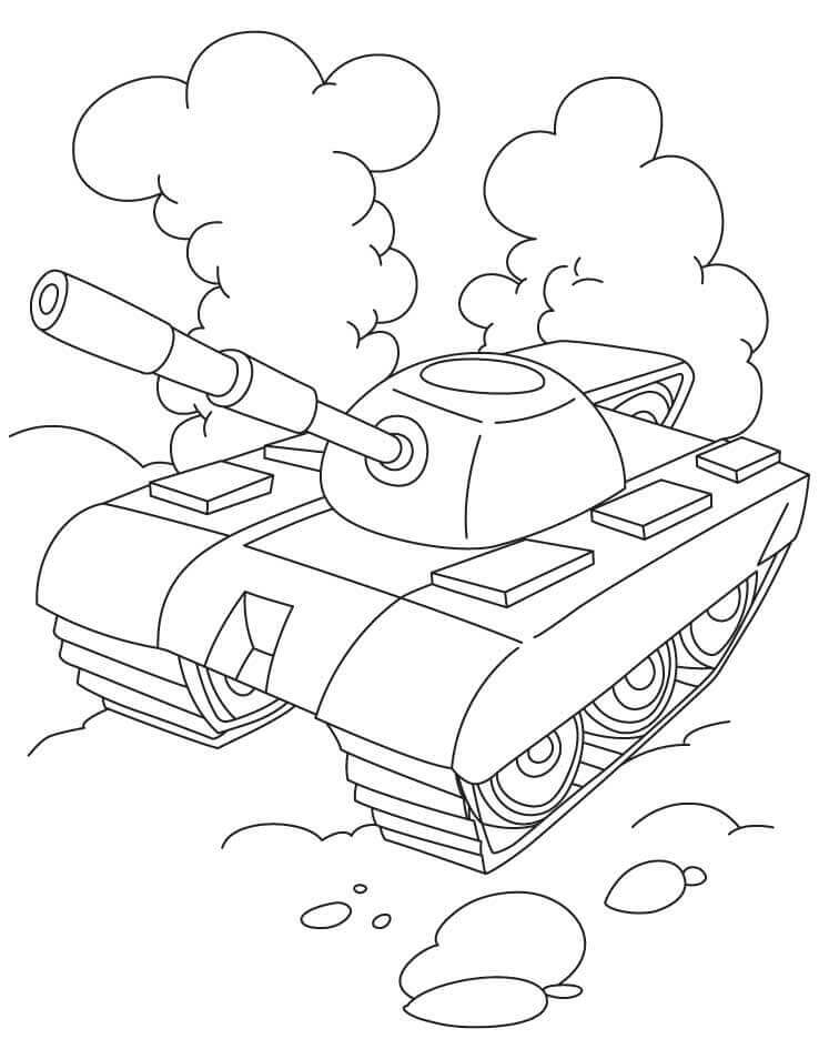 Dibujo de Tanque Impresionante para Colorear