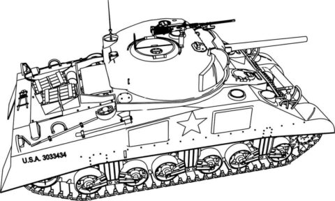 Dibujo de Tanque Moderno para Colorear