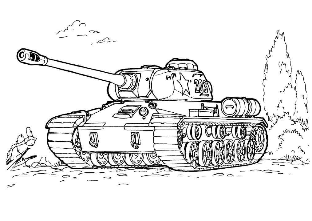 Dibujo de Tanque Pesado Is 2 para Colorear