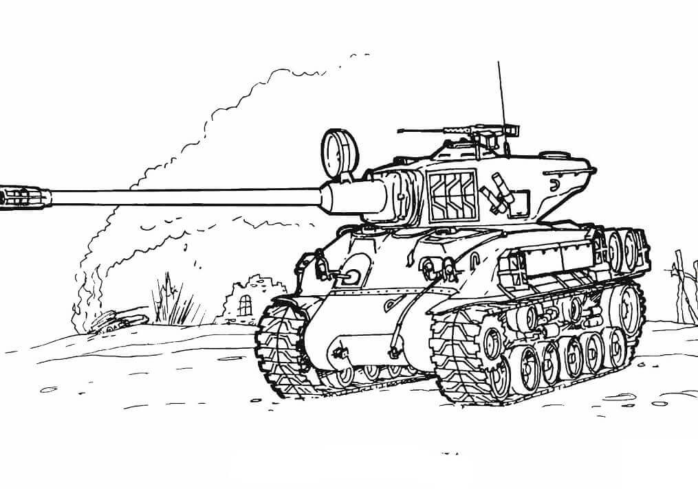 Dibujo de Tanque Sherman M 51 para Colorear