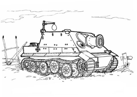 Dibujo de Tanque Sturmtiger para Colorear