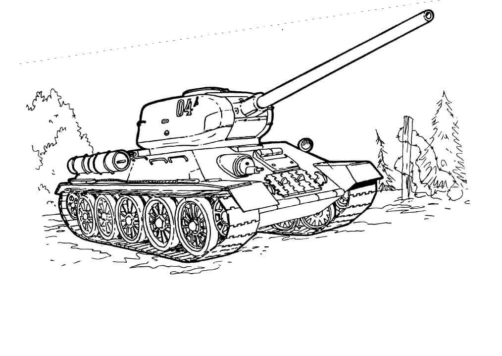 Dibujo de Tanque T 34 para Colorear