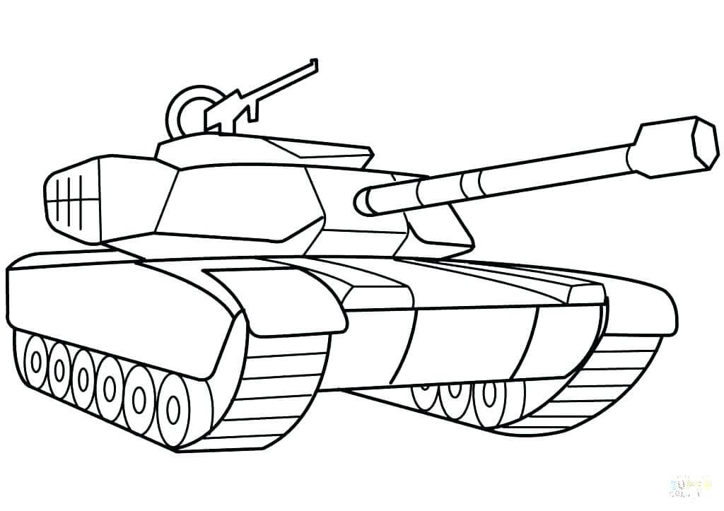 Dibujo de Tanque de Combate para Colorear