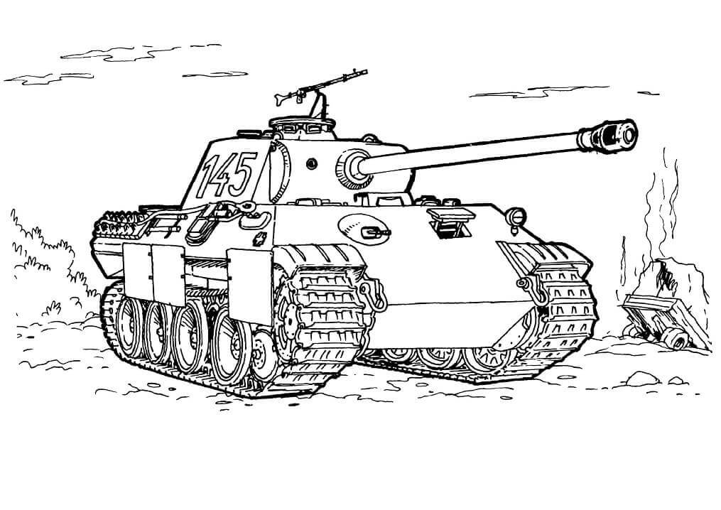 Dibujo de Tanque de Pantera para Colorear