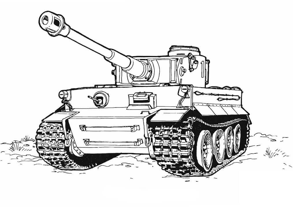 Dibujo de Tanque de Tigre para Colorear