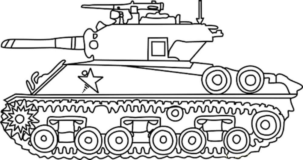 Dibujo de Tanque de Vietnam para Colorear