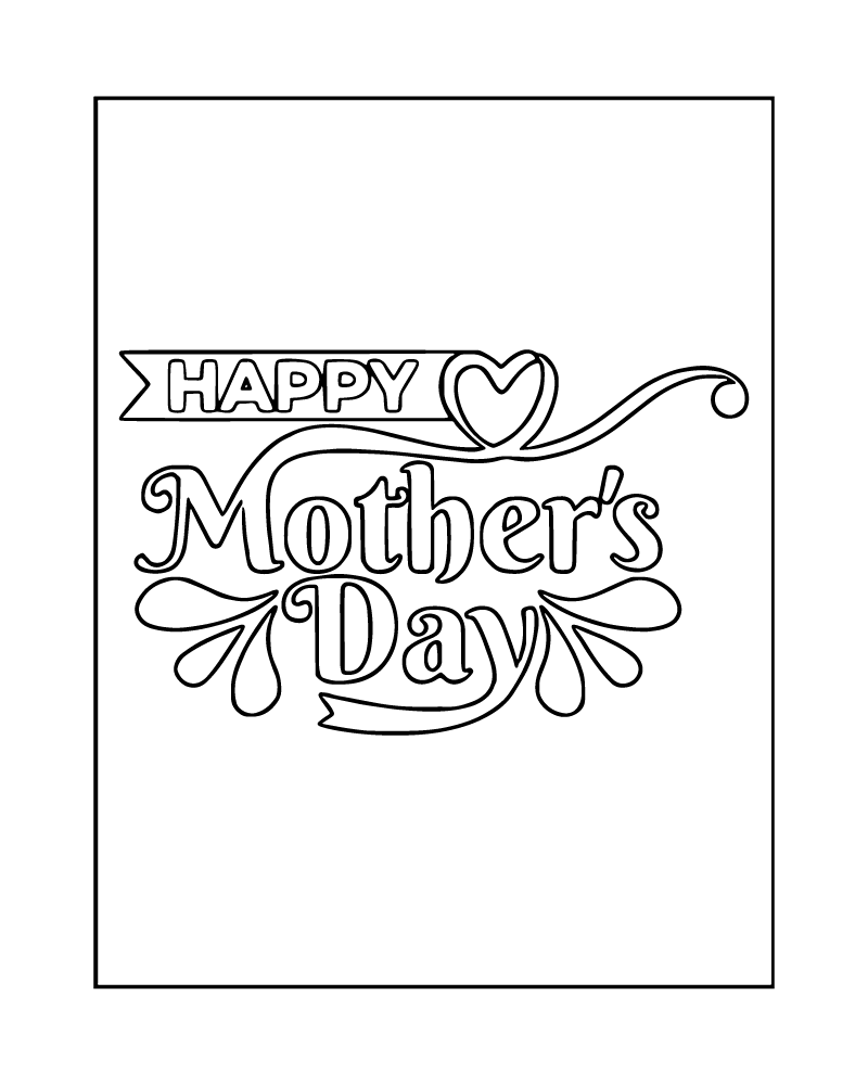 Dibujo de Easy Mother S Day Coloring Card para Colorear