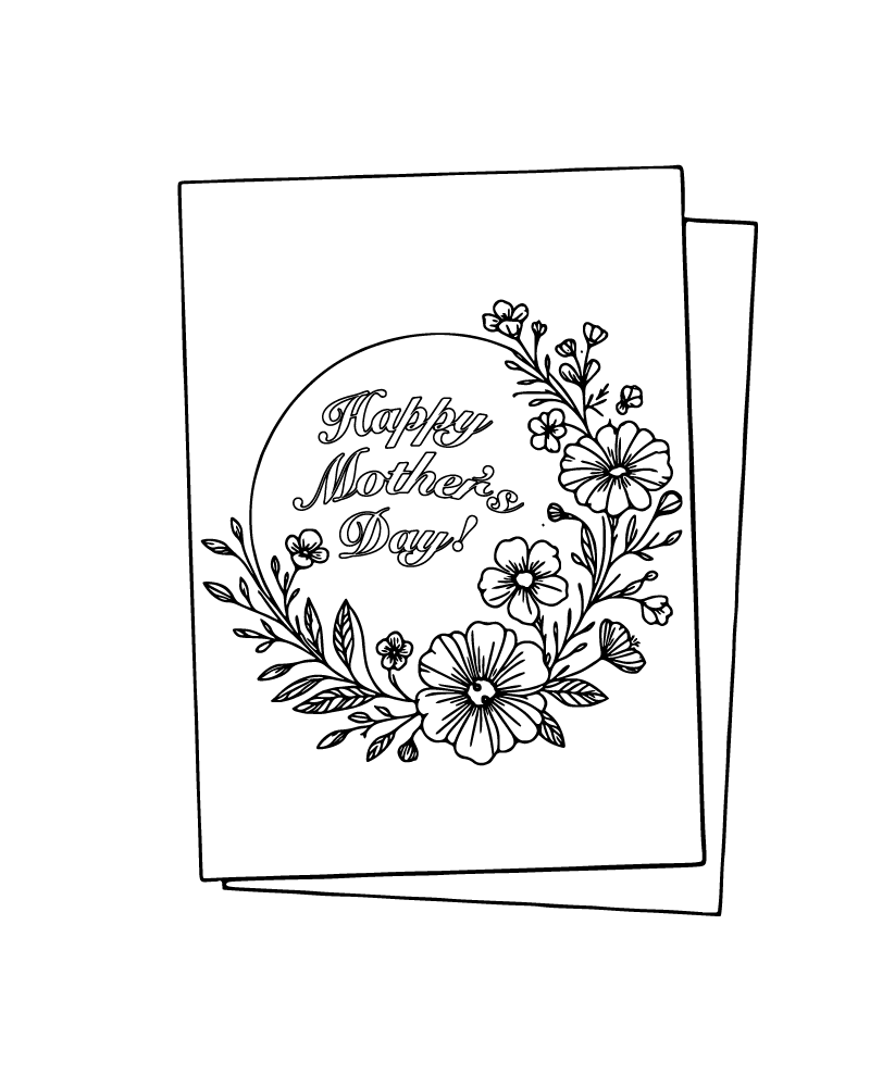 Dibujo de Free Mother S Day Card Coloring Page para Colorear