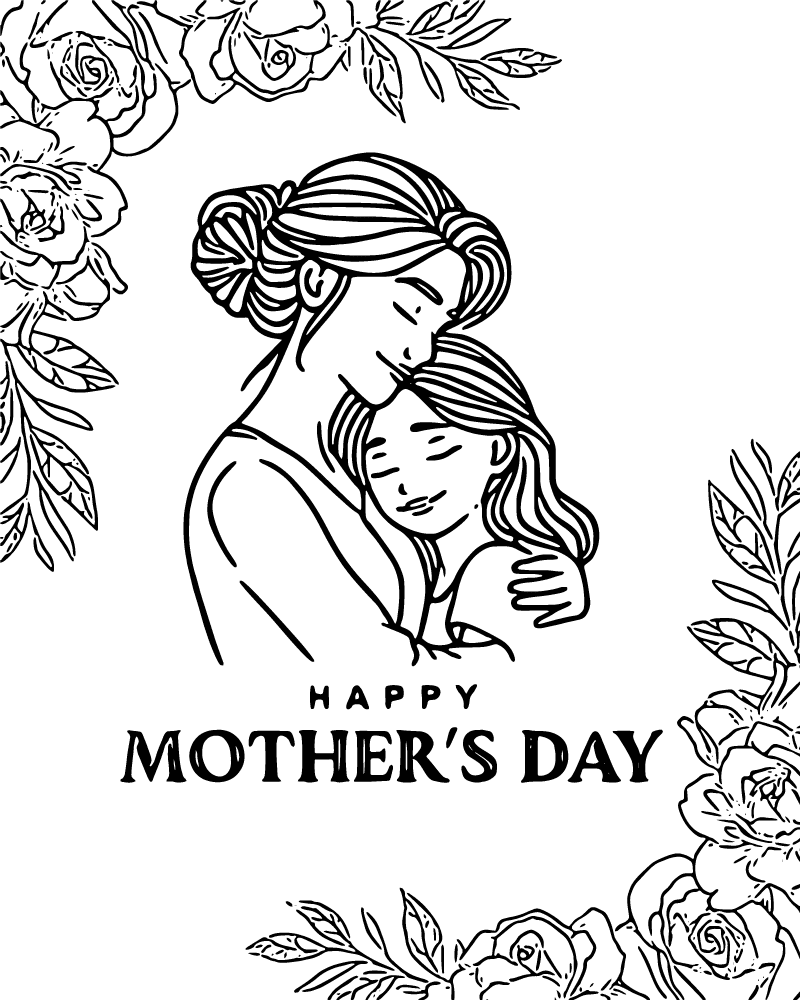 Dibujo de Mother S Day Card For Adults Coloring Page para Colorear