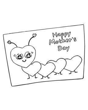Dibujo de Mother S Day Card For Kids Coloring Page para Colorear