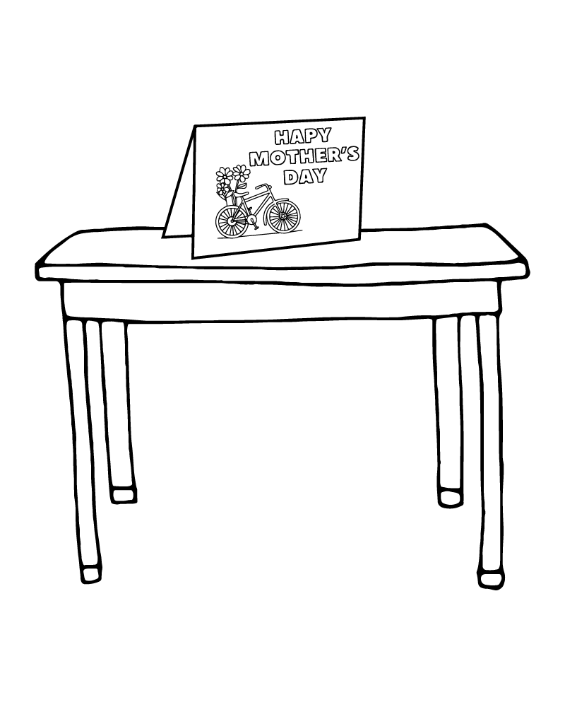 Dibujo de Mother S Day Card With Background Coloring Page para Colorear