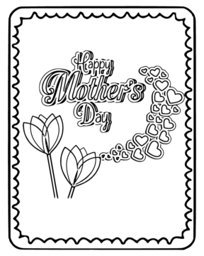 Dibujo de Mother S Day Card With Designs Coloring Page para Colorear