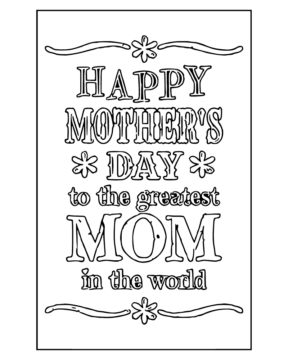 Dibujo de Mother S Day Card With Messages Coloring Page para Colorear