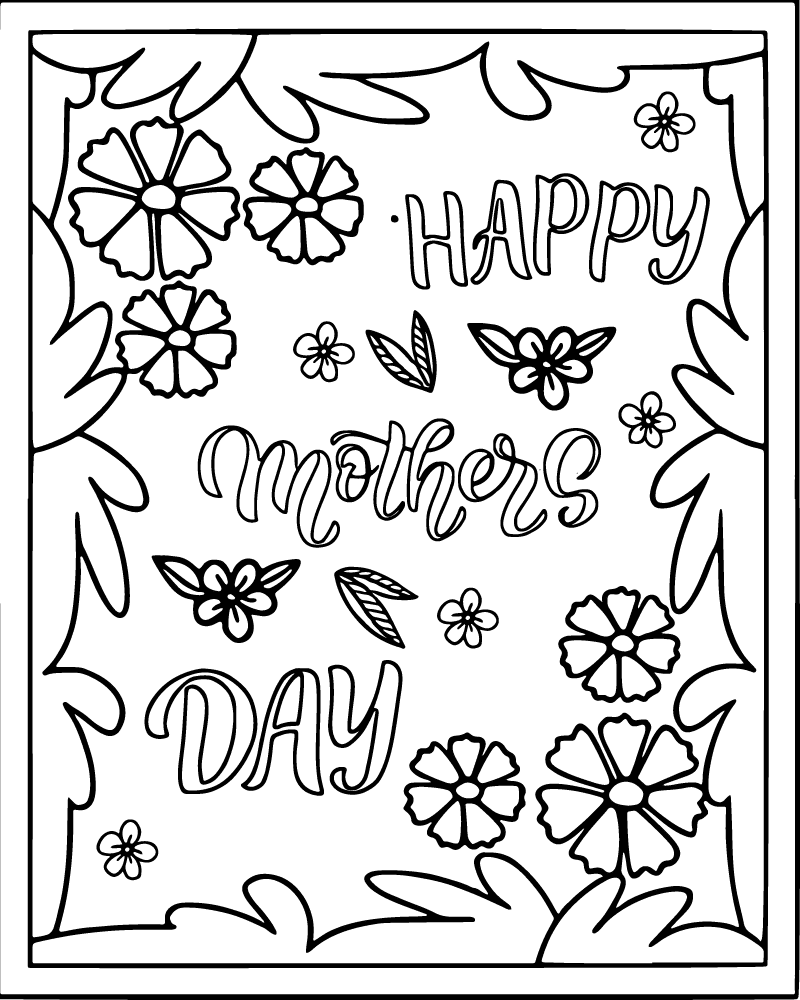 Dibujo de Mother S Day Card With Patterns Coloring Page para Colorear