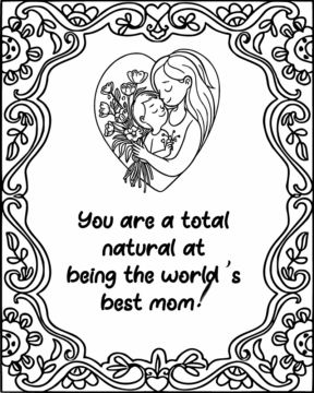 Dibujo de Mother S Day Card With Quote Coloring Page para Colorear