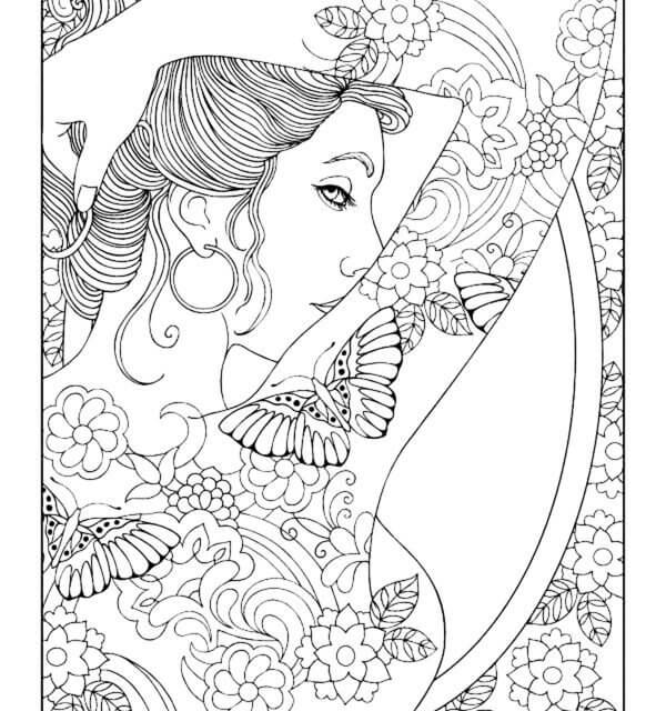 Dibujo de Chica Tatuada para Colorear