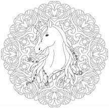 Dibujo de Tatuaje de Unicornio para Colorear