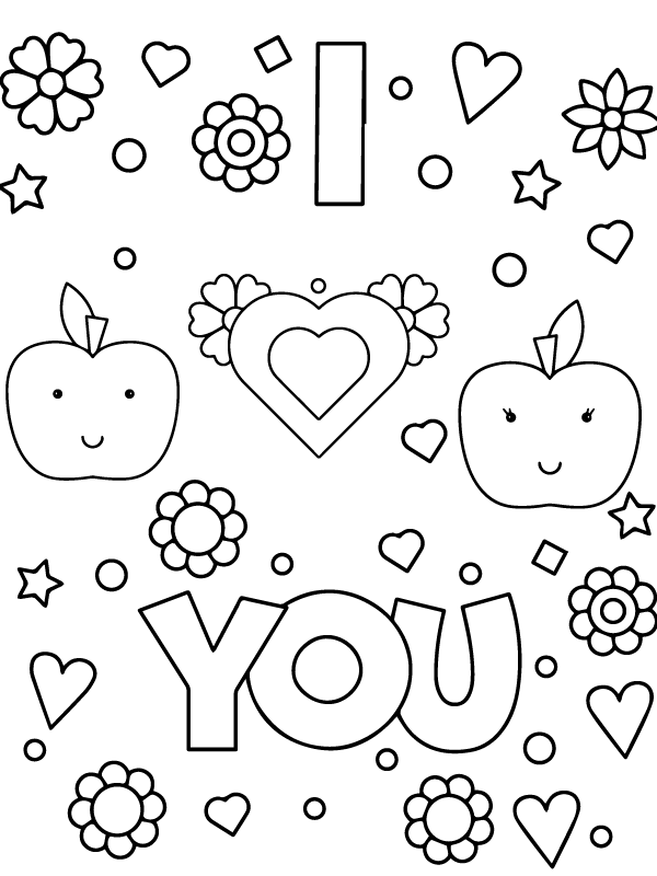 Dibujo de Couple Of Apple Love Coloring Pages para Colorear