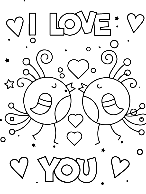 Dibujo de Couple Of Birds Love Coloring Pages para Colorear