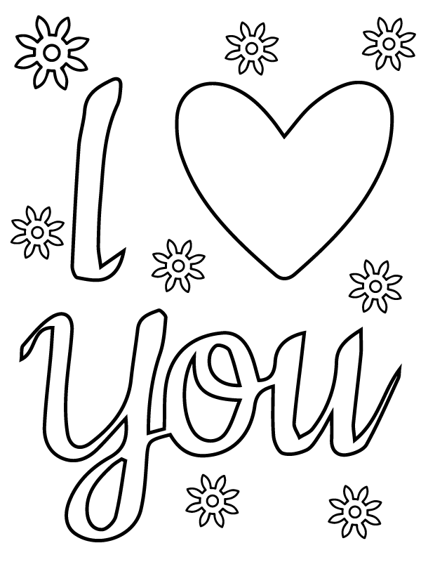 Dibujo de Easy To Color I Love You Coloring Page para Colorear