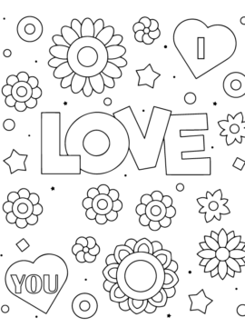 Dibujo de Flowers Love Coloring Pages For Kids para Colorear