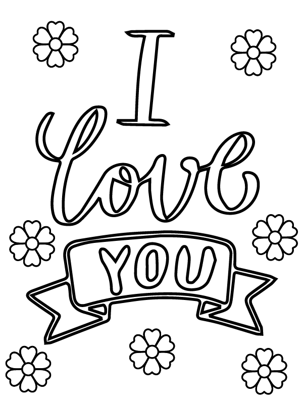 Dibujo de Free I Love You Coloring Page para Colorear