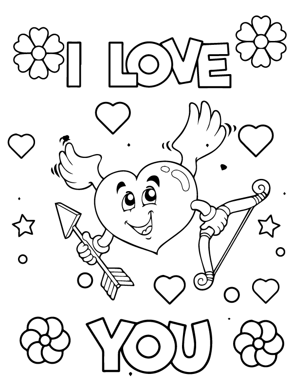 Dibujo de I Love You Free Printable Coloring Pages para Colorear