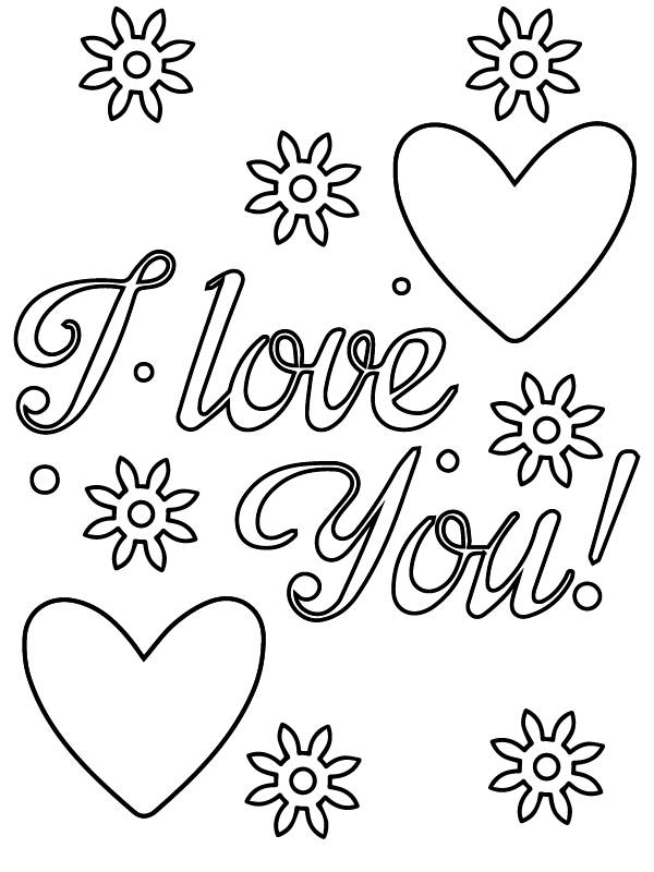Dibujo de I Love You Printable Coloring Pages para Colorear