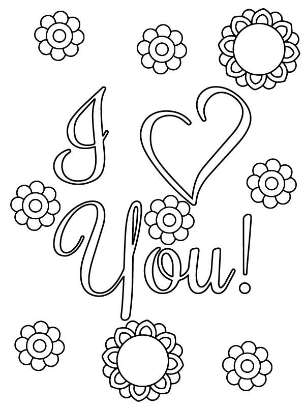 Dibujo de I Love You Printable For Valentines para Colorear