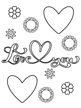 Dibujo de Simple I Love You Coloring Sheet para Colorear
