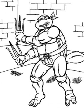 Dibujo de Tortugas Ninja Dibujo para Colorear