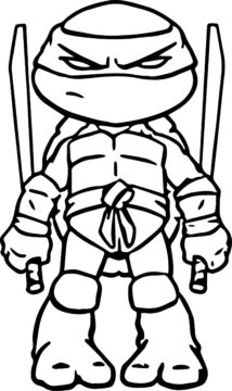 Dibujo de Tortugas Ninja Enojadas Scaled para Colorear