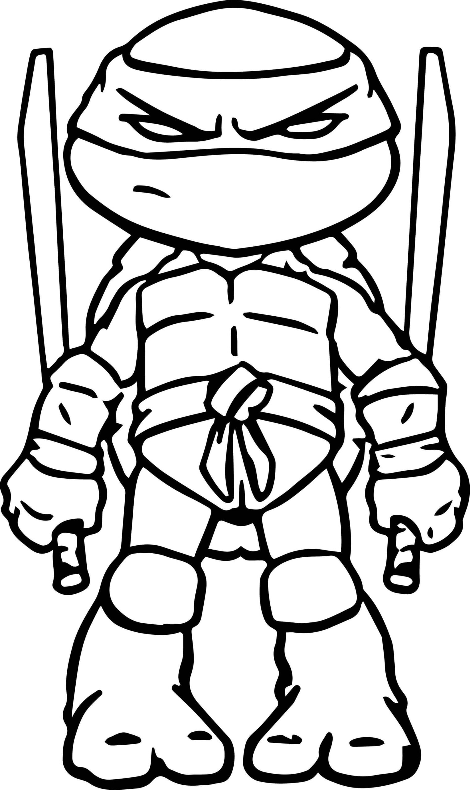Dibujo de Tortugas Ninja Enojadas Scaled para Colorear