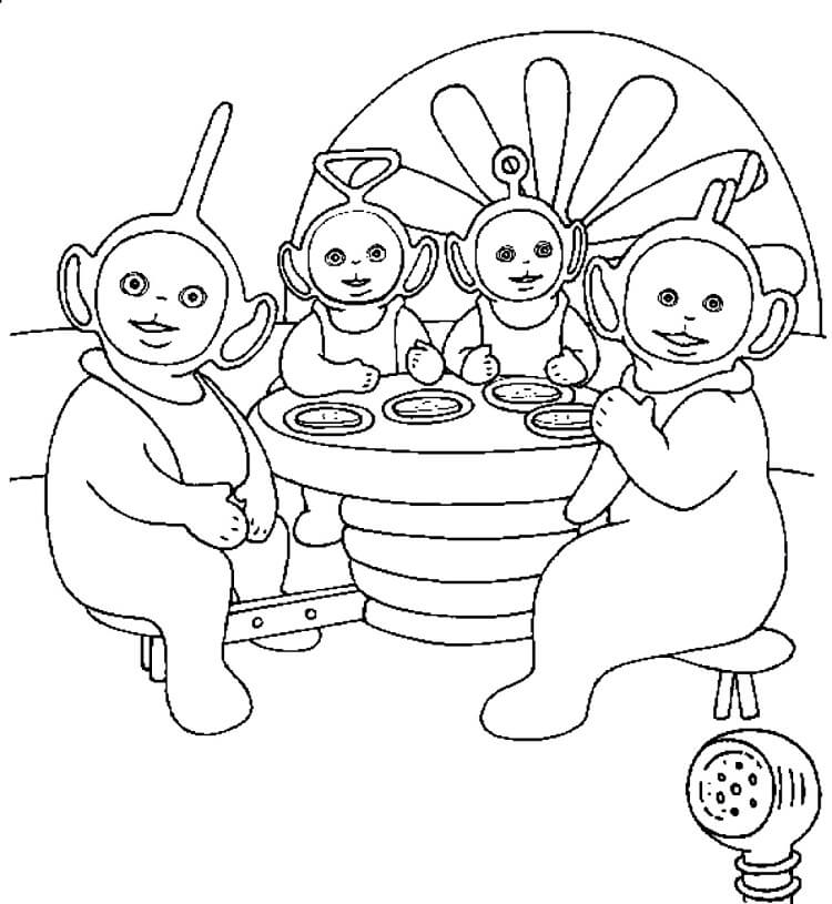 Dibujo de Personajes de Teletubbies para Colorear