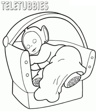 Dibujo de Teletubbies Durmiendo para Colorear