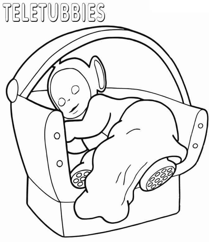 Dibujo de Teletubbies Durmiendo para Colorear