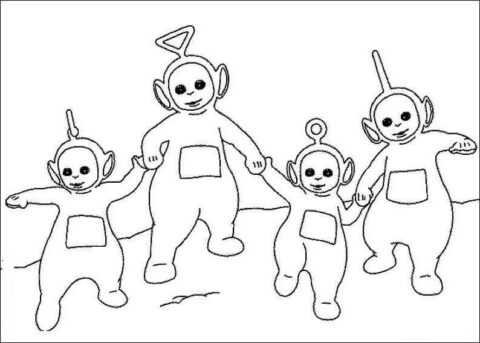 Dibujo de Teletubbies Sonriendo para Colorear