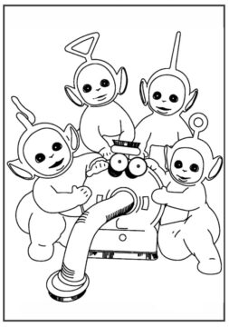 Dibujo de Teletubbies Traviesos para Colorear