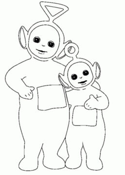 Dibujo de Tinky Winky y Po para Colorear