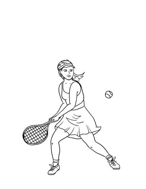Dibujo de Amo el Tennis para Colorear