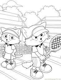 Dibujo de Fox Jugando al Tenis para Colorear